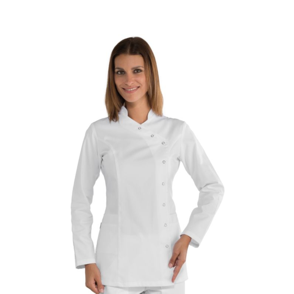 Casacca Nizza Bianco con Bottoni a Pressione
