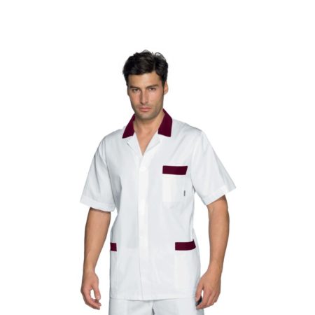Casacca Peter Bianca e Bordeaux con Bottoni a Pressione M/M
