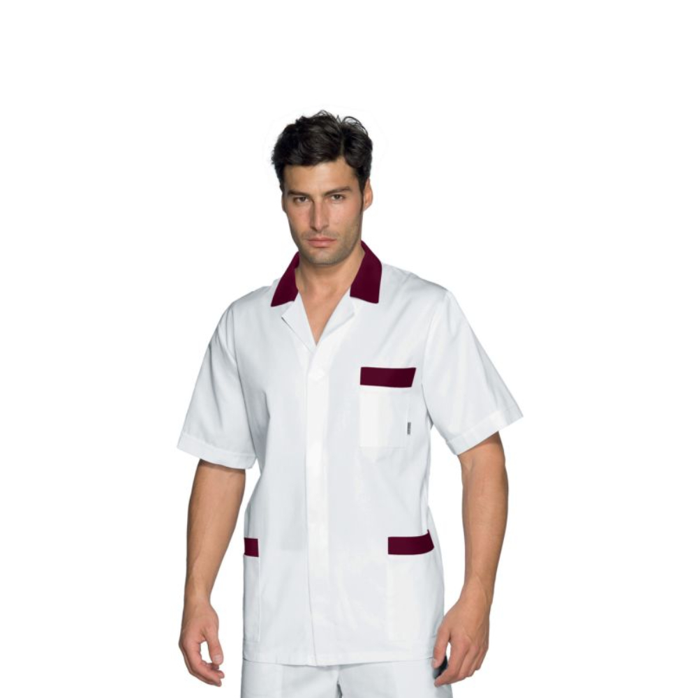 Casacca Peter Bianca e Bordeaux con Bottoni a Pressione M/M