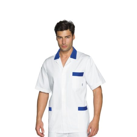 Casacca Peter Bianca e Blu con Bottoni a Pressione M/M
