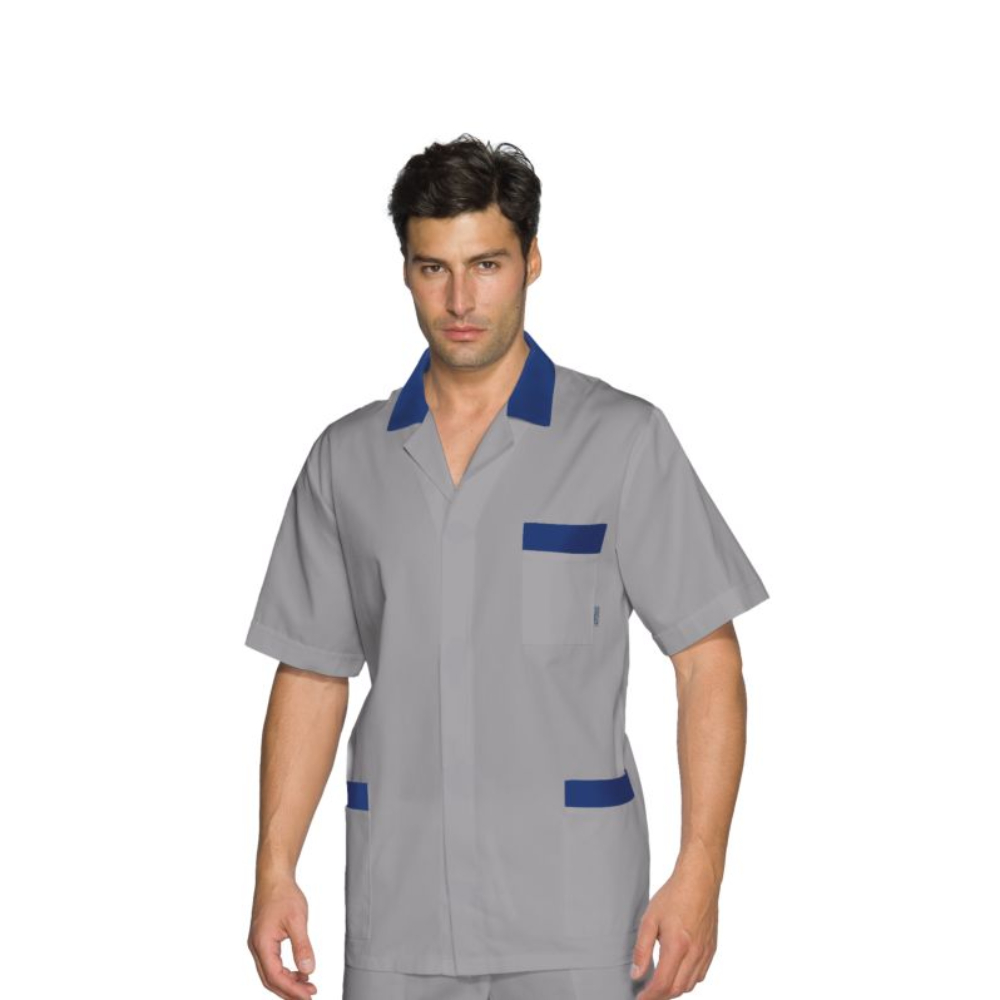 Casacca Peter Grigia e Blu con Bottoni a Pressione M/M