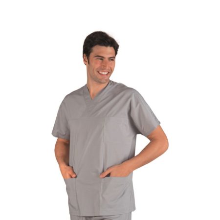 Casacca Collo a V Unisex Grigio