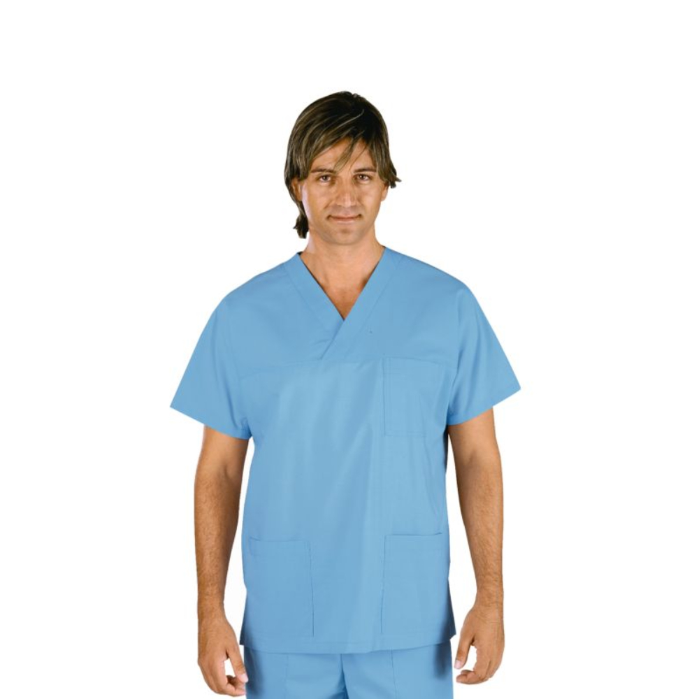 Casacca Collo a V Unisex Celeste