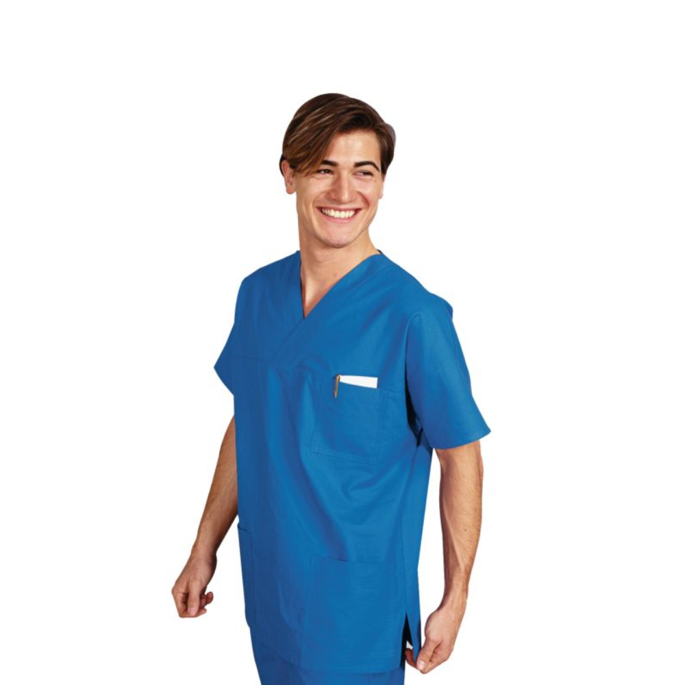 Casacca Collo a V Unisex Azzurro