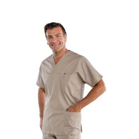 Casacca Collo a V Unisex Beige