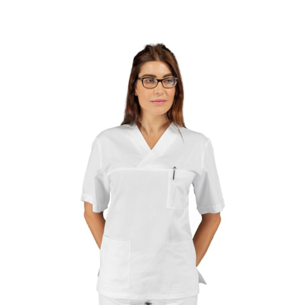 Casacca Collo a V Unisex Bianco M/M