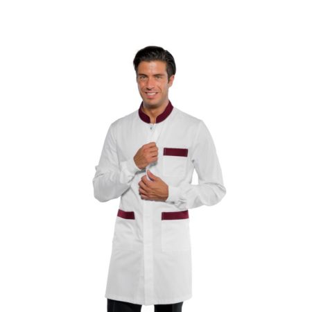 Camice Dover Bianco e Bordeaux Polso in Maglia