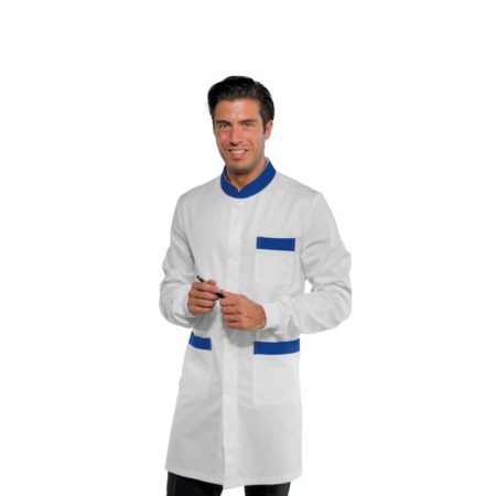 Camice Dover Bianco e Blu Polso in Maglia