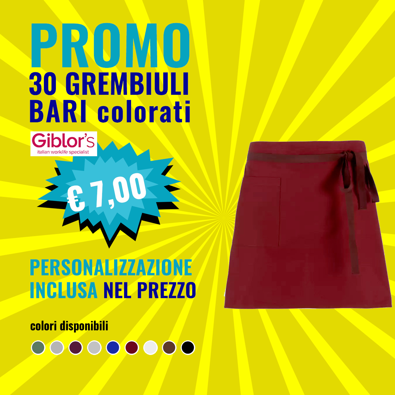 Promo Grembiule Bari colorato