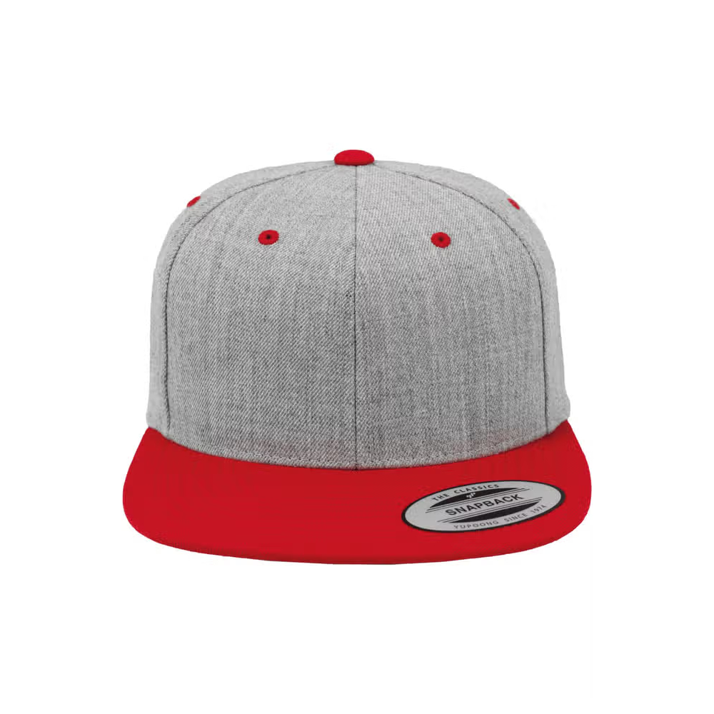 Cappello Classic Snapback Grigio Chiaro Rosso