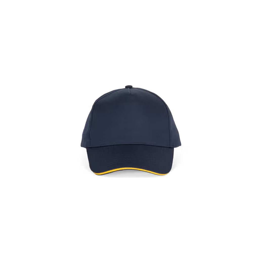Cappello con Visiera a Sandwich Navy Giallo