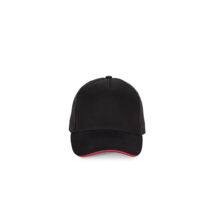 Cappello 5 Pannelli Nero Rosso